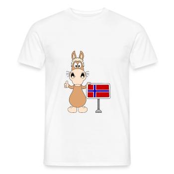 PFERD - NORWEGISCHES FJORDPFERD - NORWEGEN - Männer T-Shirt - Weiß - Vorne - AI Model Male 178 dark (178cm)