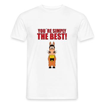 PFERD - POKAL - YOU´RE SIMPLY THE BEST! - Männer T-Shirt - Weiß - Vorne - AI Model Male 178 dark (178cm)