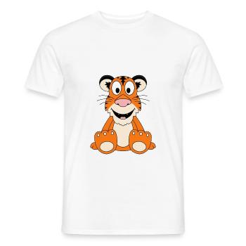 TIGRE - ANIMAL - ENFANT - BÉBÉ - AMUSANT - T-shirt homme - blanc - Devant - AI Model Male 178 dark (178cm)