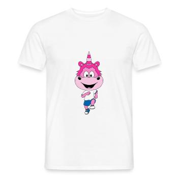 EINHORN - UNICORN - LAUFEN - JOGGEN - RENNEN - Männer T-Shirt - Weiß - Vorne - AI Model Male 178 dark (178cm)