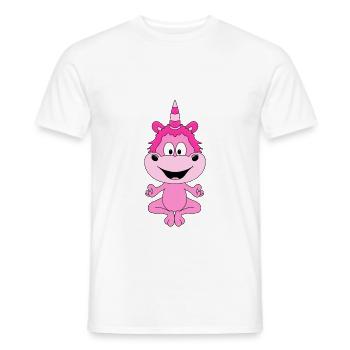 EINHORN - UNICORN - PILATES - YOGA - FUN - Männer T-Shirt - Weiß - Vorne - AI Model Male 178 dark (178cm)