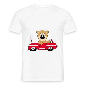 TEDDY - TEDDYBÄR - AUTO - TIER - KIND - BABY - Männer T-Shirt - Weiß - Vorne - AI Model Male 178 dark (178cm)