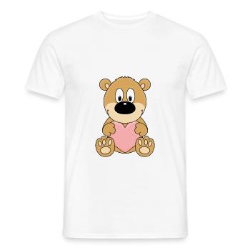 TEDDYBÄR - LIEBE - HERZ - TEDDY - BÄR - KIND - Männer T-Shirt - Weiß - Vorne - AI Model Male 178 dark (178cm)
