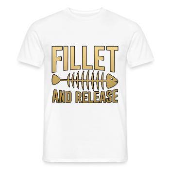 Fillet And Release 4 - Men's T-Shirt - white - Front - AI Model Male 178 dark (178cm)