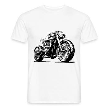 Moto Noir Motorcycle Vintage Black - Men's T-Shirt - white - Front - AI Model Male 178 dark (178cm)
