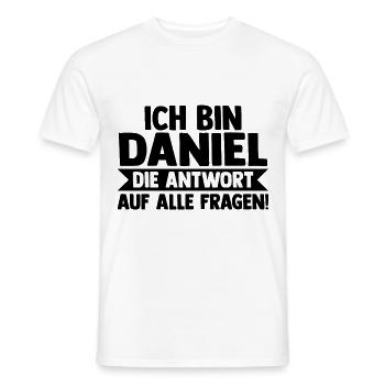 First name Daniel - Men's T-Shirt - white - Front - AI Model Male 178 dark (178cm)