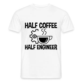 Half Coffee Half Engineer 2 - Men's T-Shirt - white - Front - AI Model Male 178 dark (178cm)