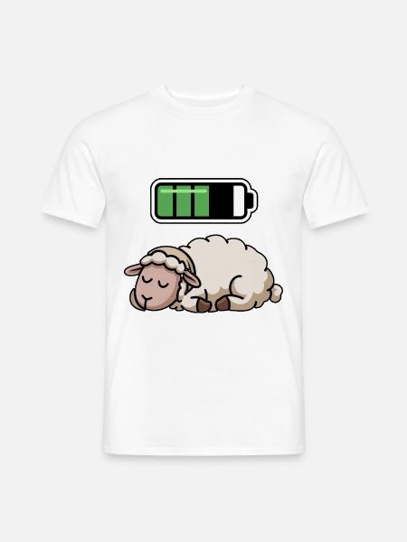 Sheep Sleeping Recharging Night Bedtime - Männer T-Shirt - Weiß