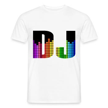 Égaliseur coloré DJ - T-shirt homme - blanc - Devant - AI Model Male 178 dark (178cm)