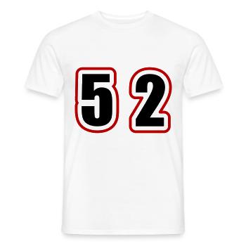 52 Zahl College - Männer T-Shirt - Weiß - Vorne - AI Model Male 178 dark (178cm)