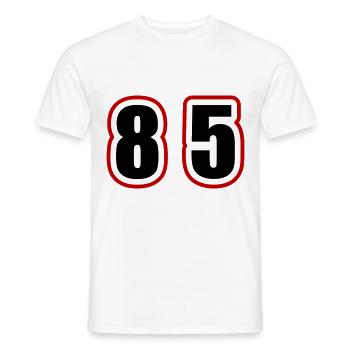 85 Number College - Men's T-Shirt - white - Front - AI Model Male 178 dark (178cm)