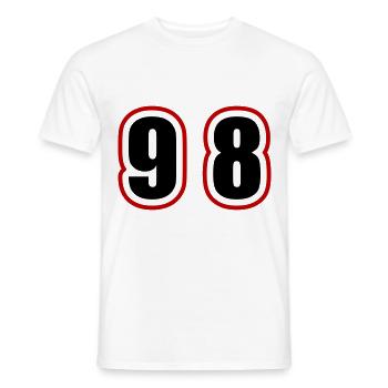 98 Number College - Men's T-Shirt - white - Front - AI Model Male 178 dark (178cm)