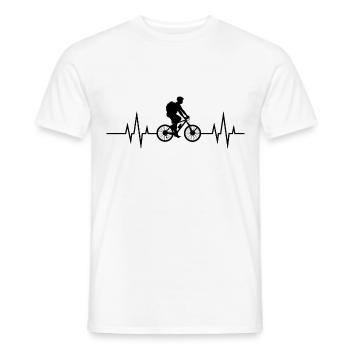 Heartbeat Bicycle - Heartbeat bicycle - Leisure - Men's T-Shirt - white - Front - AI Model Male 178 dark (178cm)
