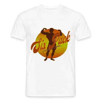 Six Pack à venir 25 - T-shirt homme - blanc - Devant - AI Model Male 178 dark (178cm)