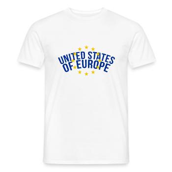 united states of europe - Men's T-Shirt - white - Front - AI Model Male 178 dark (178cm)