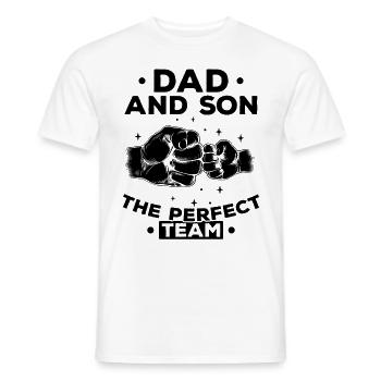 Dad and Son The perfect team All the best for - Men's T-Shirt - white - Front - AI Model Male 178 dark (178cm)