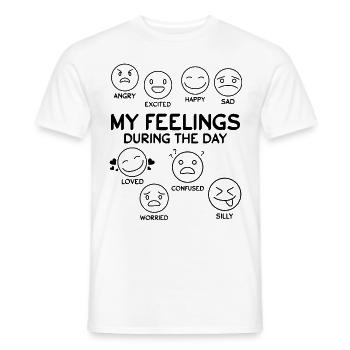 Meine Gefühle während des Tages Wütend Aufgeregt - Männer T-Shirt - Weiß - Vorne - AI Model Male 178 dark (178cm)