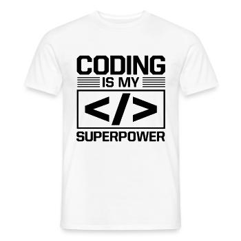 Coding Is My Superpower Programming Coder Computer - Männer T-Shirt - Weiß - Vorne - AI Model Male 178 dark (178cm)