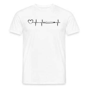 Herzschlag Gar Fisch Herz Gar Angeln Liebhaber - Männer T-Shirt - Weiß - Vorne - AI Model Male 178 dark (178cm)