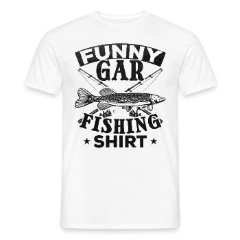 Funny Gar Fishing Shirt Garfish Fishing Garfish - Men's T-Shirt - white - Front - AI Model Male 178 dark (178cm)