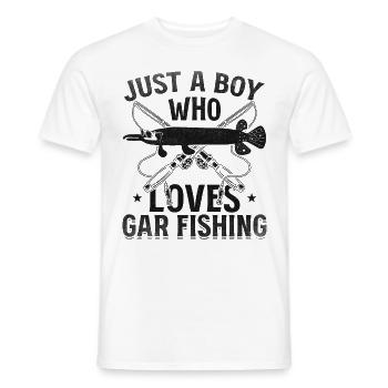 Nur ein Junge, der Gar Fishing Garfish Fishing - Männer T-Shirt - Weiß - Vorne - AI Model Male 178 dark (178cm)