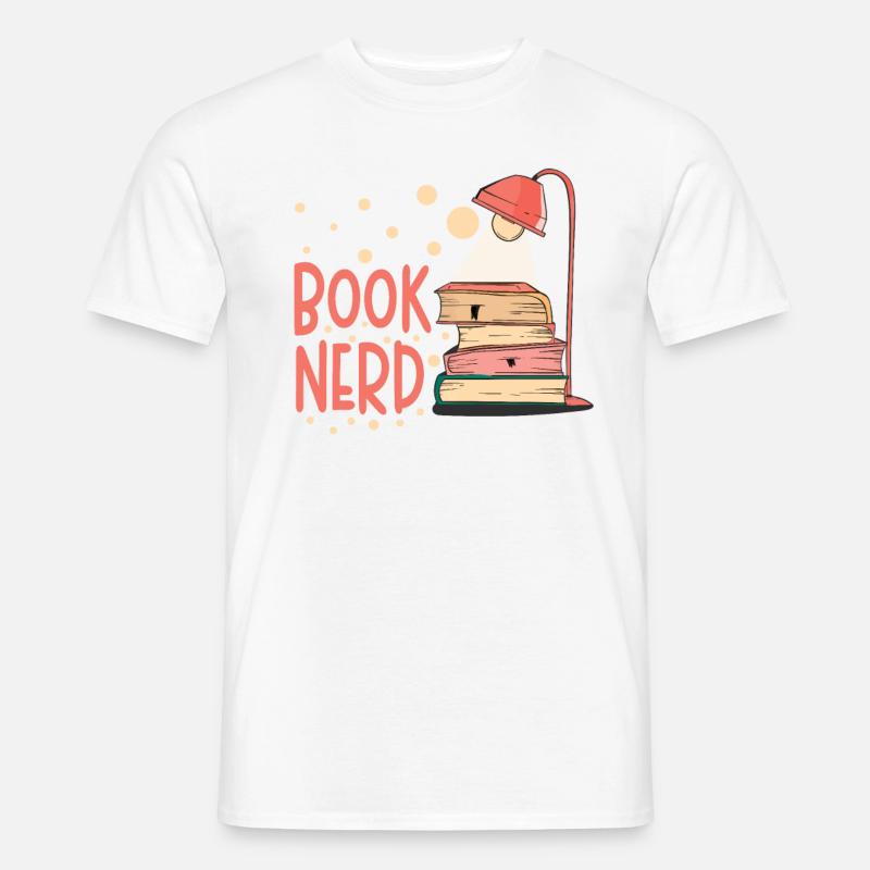 Buch-nerd-bücherwurm-lesebuch-leser - Männer T-Shirt - Weiß