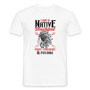 Native Blackfeet Indian Tribe The American - Men's T-Shirt - white - Front - AI Model Male 178 dark (178cm)