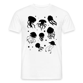 Happy Jellyfishes Gelee Fische Quallen - Männer T-Shirt - Weiß - Vorne - AI Model Male 178 dark (178cm)