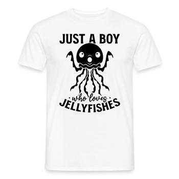 Juste un garçon qui aime les méduses quallen - T-shirt homme - blanc - Devant - AI Model Male 178 dark (178cm)