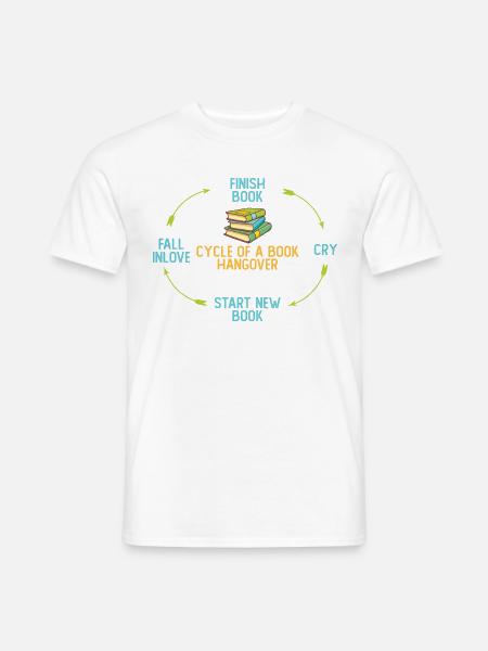 Zyklus Eines Buch-kater-bücherwurm-lesebuchs - Männer T-Shirt - Weiß