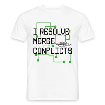 I Resolve Merge Conflicts Coder Software Developer - Männer T-Shirt - Weiß - Vorne - AI Model Male 178 dark (178cm)
