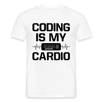 Coding Is My Cardio Programming Coder Computer Gee - Männer T-Shirt - Weiß - Vorne - AI Model Male 178 dark (178cm)