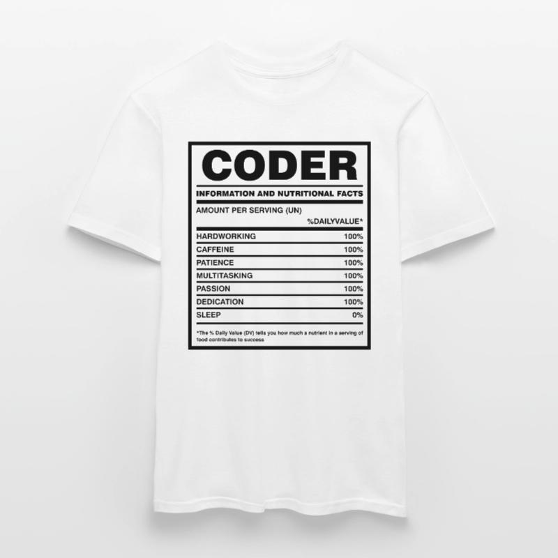 Coder Nutritional Facts Coder Programmer Computer Männer T-Shirt