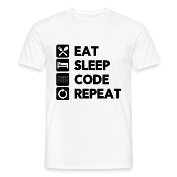 Eat Sleep Code Repeat Coder Programmer Software De - Männer T-Shirt - Weiß - Vorne - AI Model Male 178 dark (178cm)
