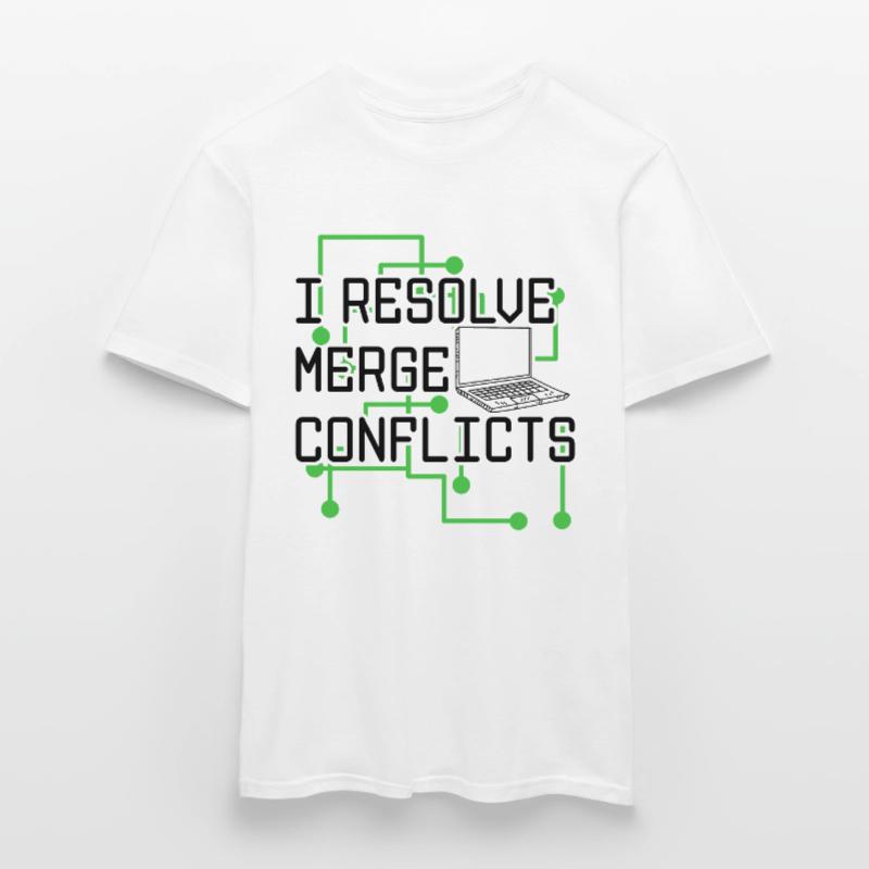 I Resolve Merge Conflicts Coder Software Developer Männer T-Shirt
