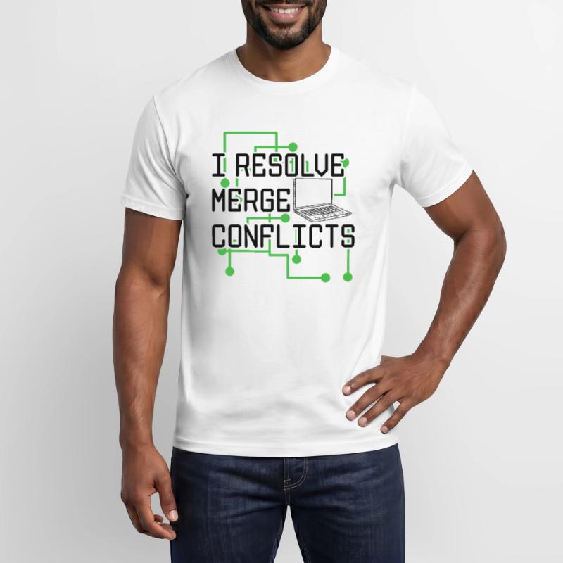 I Resolve Merge Conflicts Coder Software Developer Männer T-Shirt