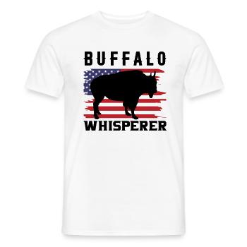 Bison Buffalo Water Buffalo National Park - Men's T-Shirt - white - Front - AI Model Male 178 dark (178cm)