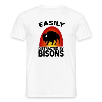 Bison Buffalo Water Buffalo National Park - Men's T-Shirt - white - Front - AI Model Male 178 dark (178cm)