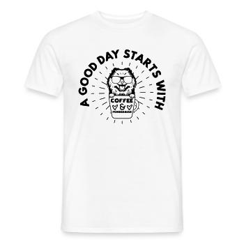 Spitz Pomeranian Zwergspitz Chien - T-shirt homme - blanc - Devant - AI Model Male 178 dark (178cm)