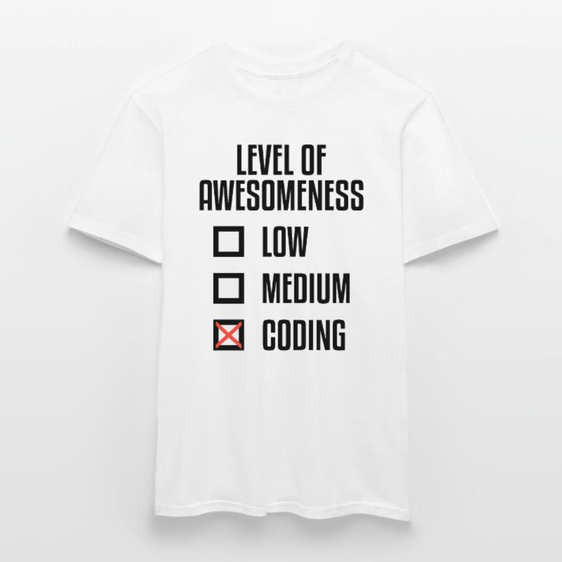 Level Of Awesomeness Low Medium Coding Programming Männer T-Shirt