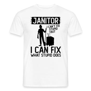 Hausmeister Kann Reparieren, Was Dumme Reinigung - Männer T-Shirt - Weiß - Vorne - AI Model Male 178 dark (178cm)