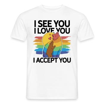 I See You I Love You I Accept You Gay Pride Lesbia - Männer T-Shirt - Weiß - Vorne - AI Model Male 178 dark (178cm)