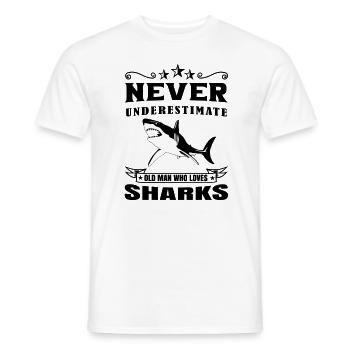 requin, grand requin blanc, requins, mégalodon, requin, requin marteau - T-shirt homme - blanc - Devant - AI Model Male 178 dark (178cm)