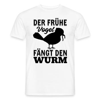 Der Frühe Vogel Fängt Den Wurm - Frühaufsteher - Männer T-Shirt - Weiß - Vorne - AI Model Male 178 dark (178cm)