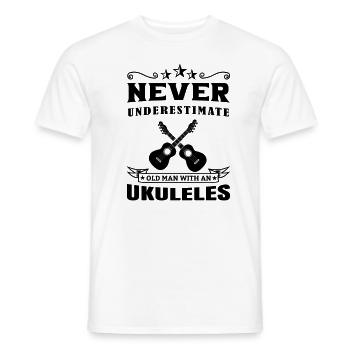 Ukulele Hawaii Uke Guitar Music Hawaiian Gift - Men's T-Shirt - white - Front - AI Model Male 178 dark (178cm)