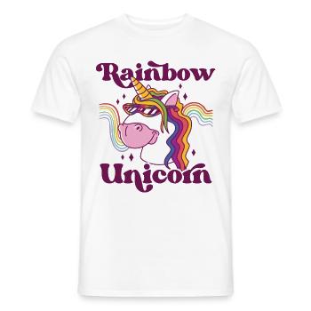 Rainbow Unicorn Bisexual Transgender Pride Rainbow - Männer T-Shirt - Weiß - Vorne - AI Model Male 178 dark (178cm)