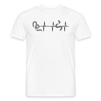 Wurm Herzschlag Würmer Herzschlag Herzwurm - Männer T-Shirt - Weiß - Vorne - AI Model Male 178 dark (178cm)