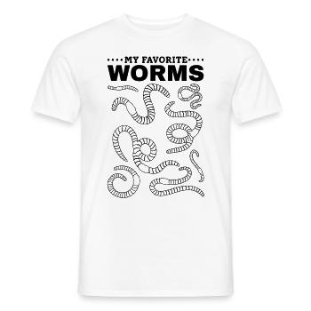 My favorite worms Compost worms Nicer - Men's T-Shirt - white - Front - AI Model Male 178 dark (178cm)