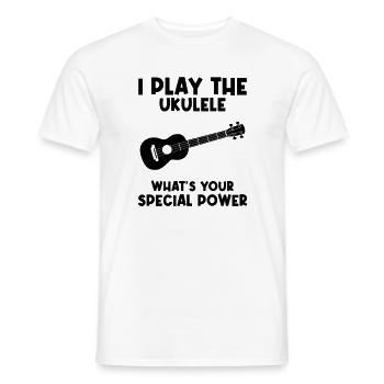 Ukulele Hawaii Uke Guitar Music Hawaiian Gift - Men's T-Shirt - white - Front - AI Model Male 178 dark (178cm)