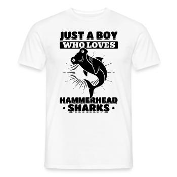 Nur ein Junge, der Hammerhaie liebt - Männer T-Shirt - Weiß - Vorne - AI Model Male 178 dark (178cm)